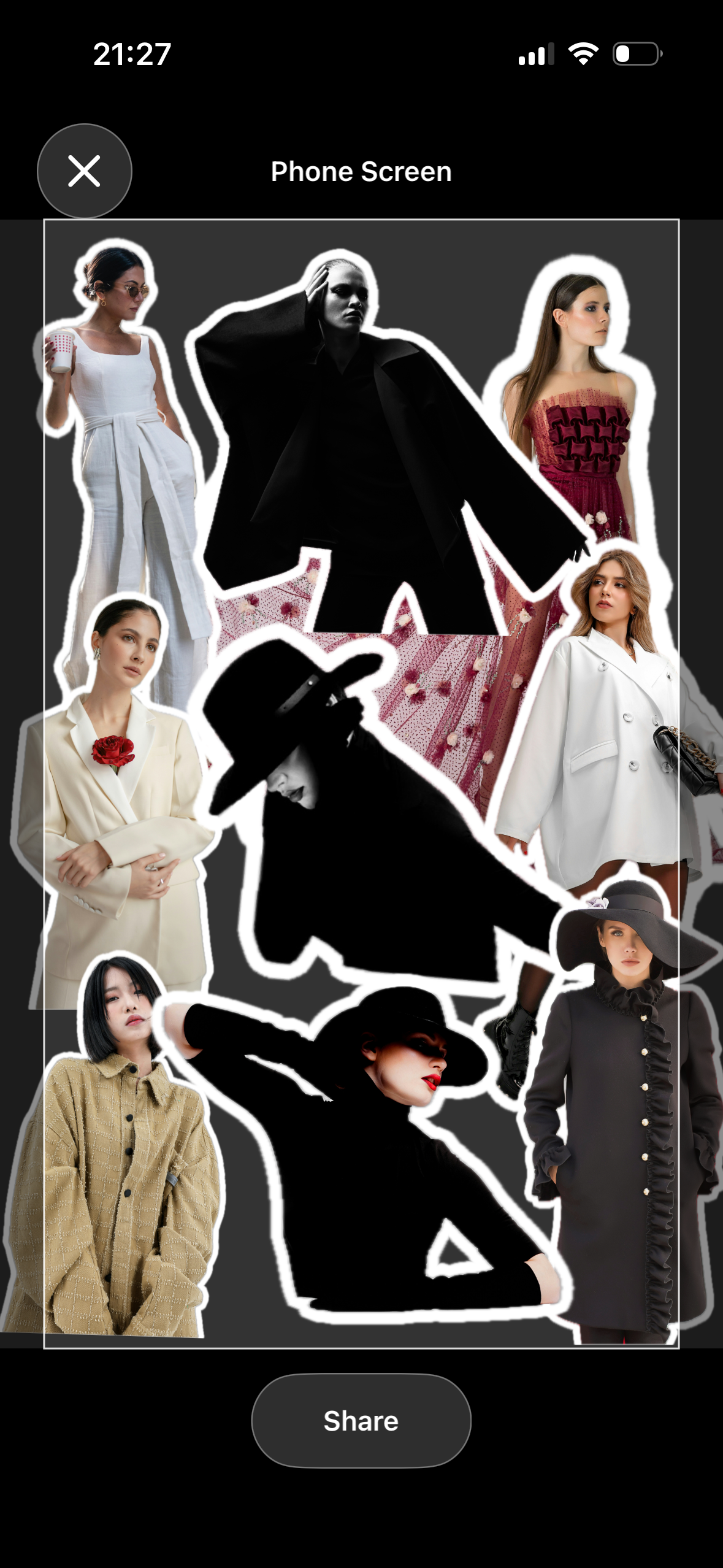 Fashion board phone screen export